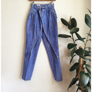 VTG 80s/90s Nuovo Front Flap Jeans Size 3 Butterfly Pants Retro Mom Streetwear
